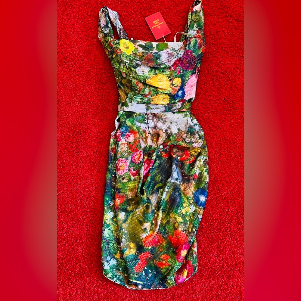 Vivienne Westwood SS14 floral chiffon printed sequined Corset Dress NWT IT 40 - Picture 5 of 17